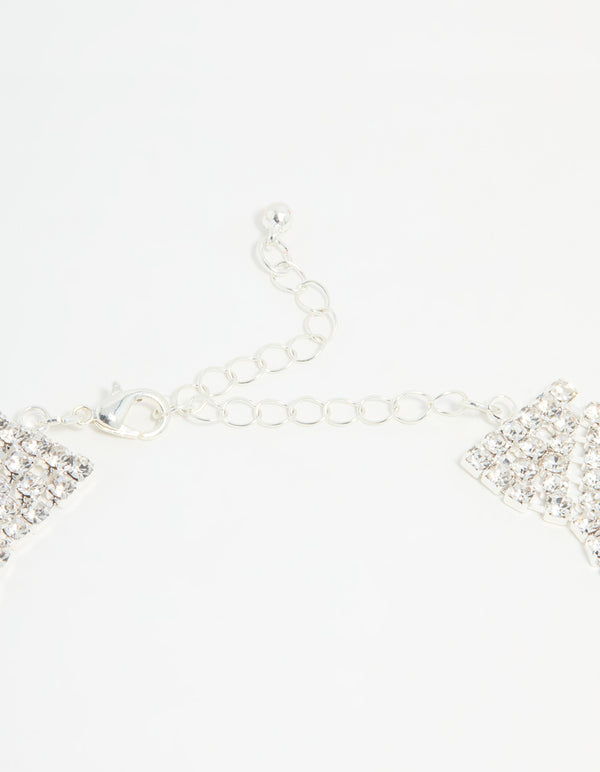 Silver Diamante Classic Choker Necklace