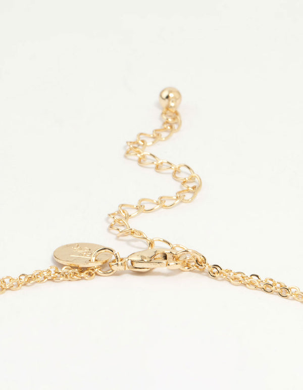 Gold Plated Pearl Layered Necklace