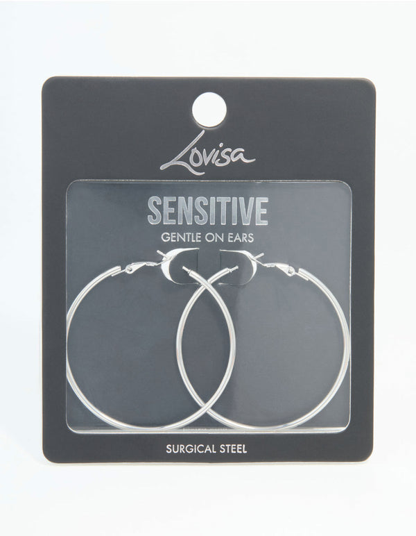 Surgical Steel Hoop Earrings 50 MM