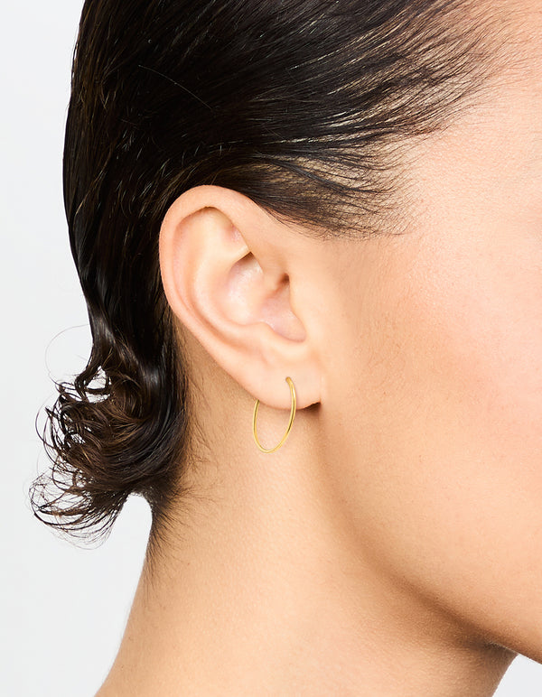 Gold Plated Surgical Steel Sleeper Earrings 16 MM