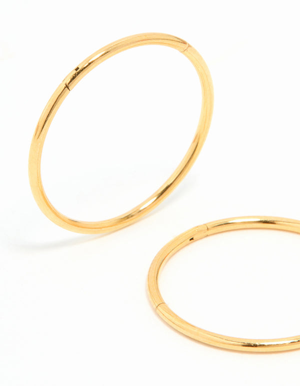 Gold Plated Surgical Steel Sleeper Earrings 16 MM