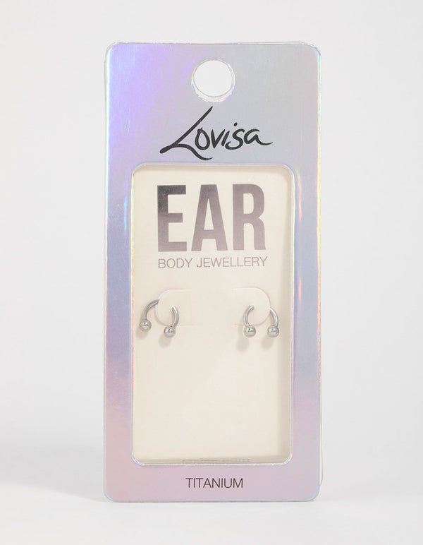 Titanium Open Hoop Earrings 2-Pack