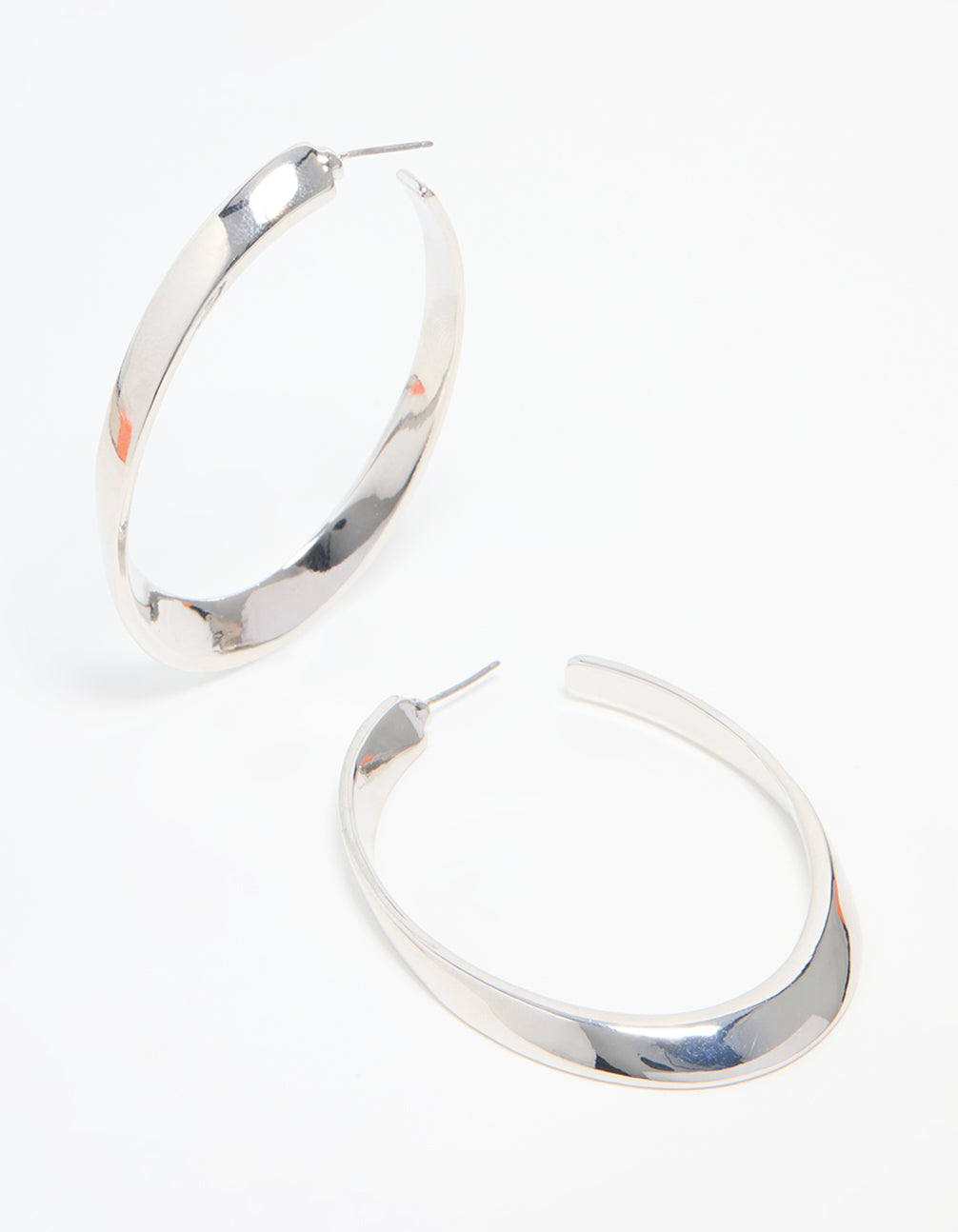 Silver Twisted Hoop Earrings