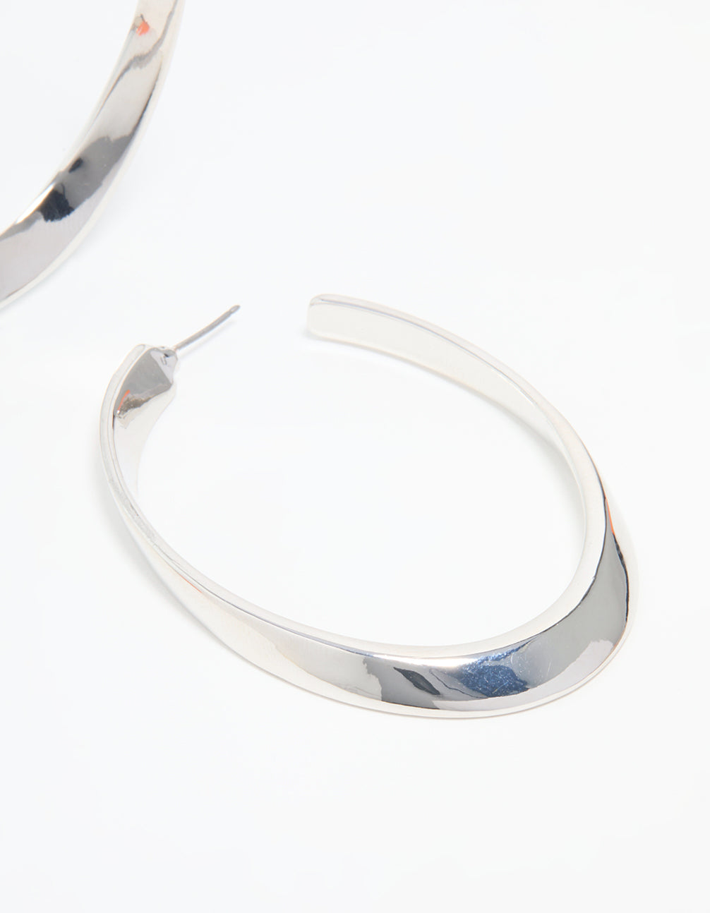 Silver Twisted Hoop Earrings
