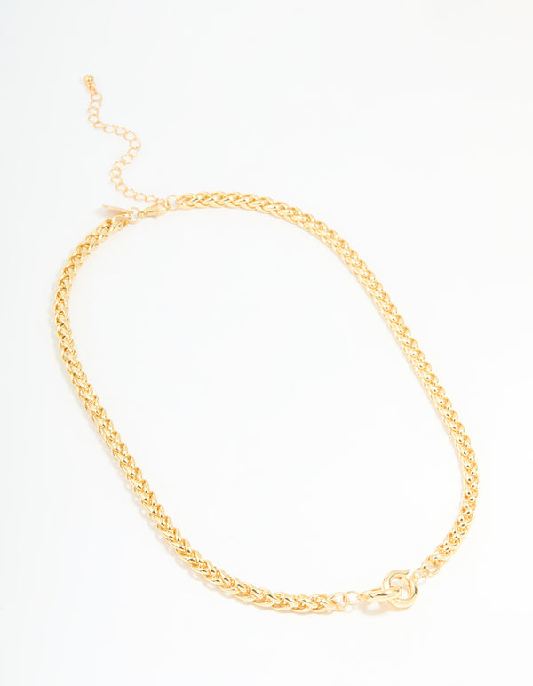 Gold Plated Wheat Chain Necklace