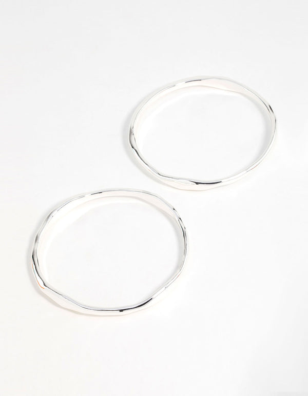 Silver Plated Organic Bangles 2-Pack