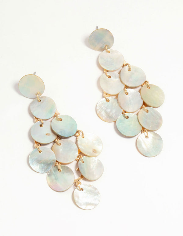Genuine Shell Chandelier Drop Earrings