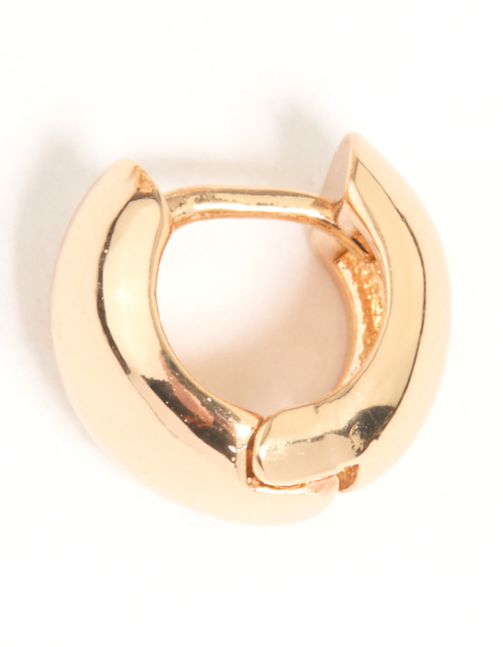 Gold Thick Short Mini Huggie Earrings
