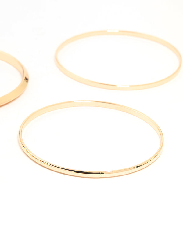 Gold Smooth Multi-Sized Bangles 6-Pack