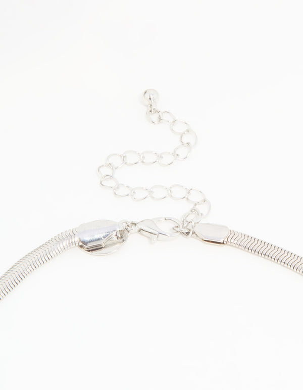 Silver Mega Heart Chain Necklace