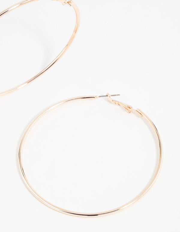 Rose Gold Classic Hoop Earrings