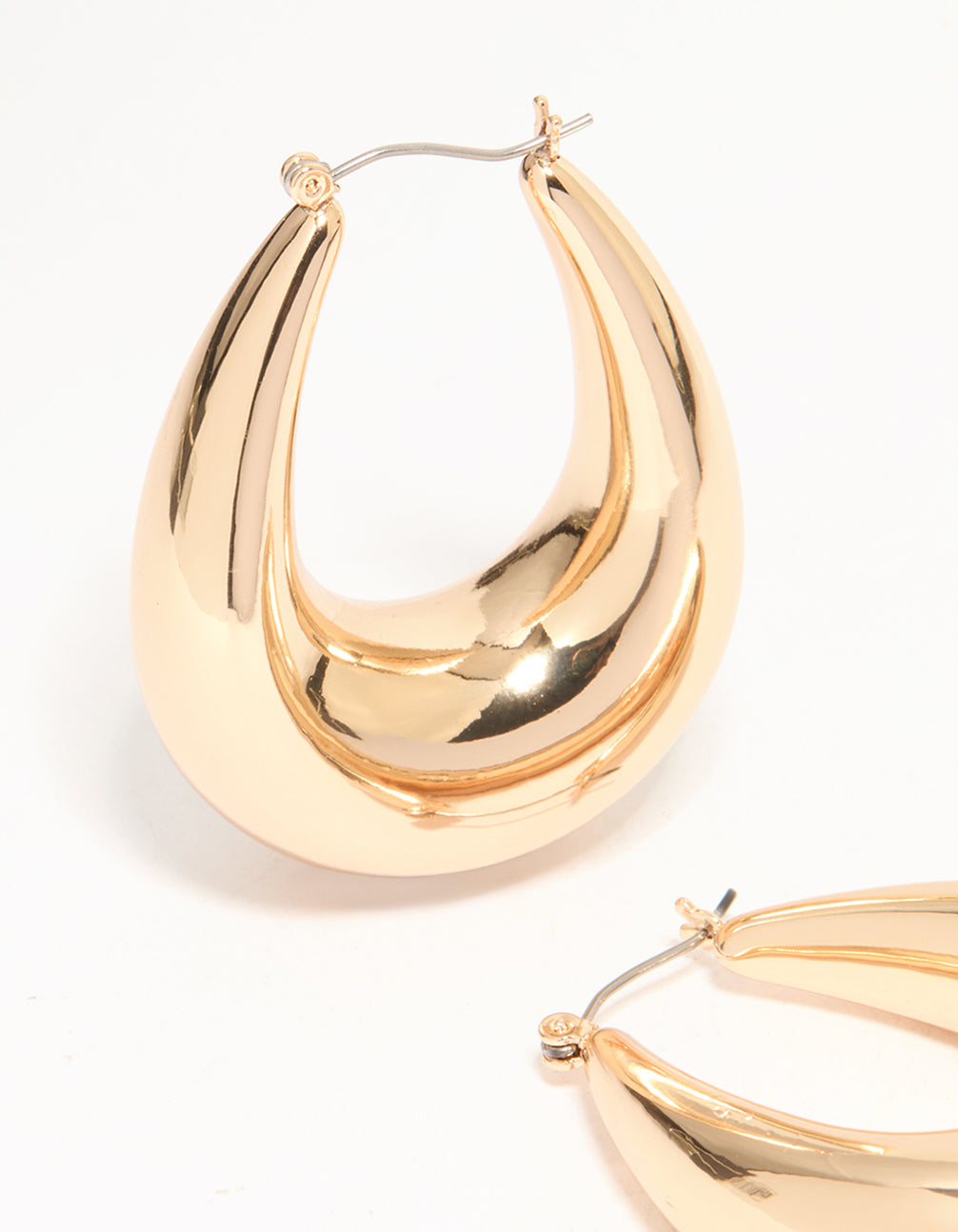 Gold Thick Large Hoop Earrings