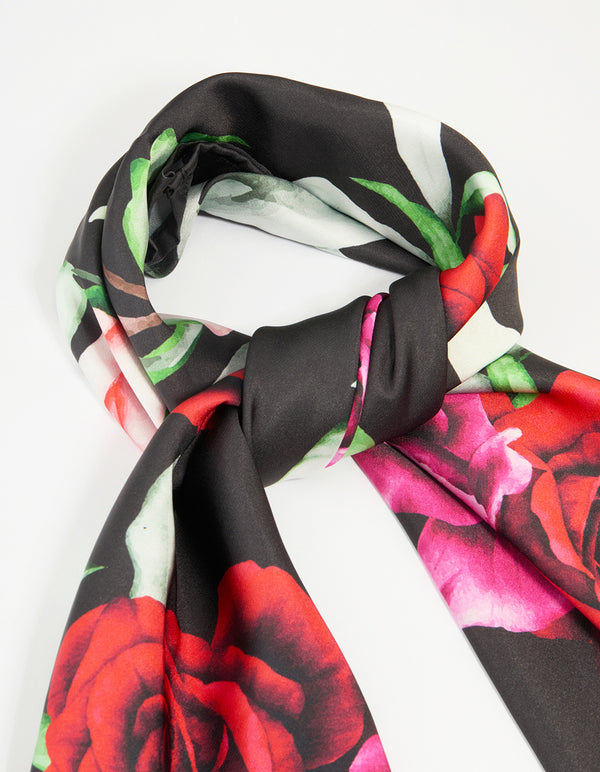 Bold Rose Fabric Scarf