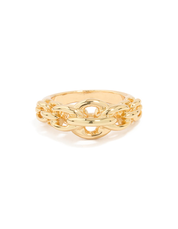Gold Plated Link Band Ring