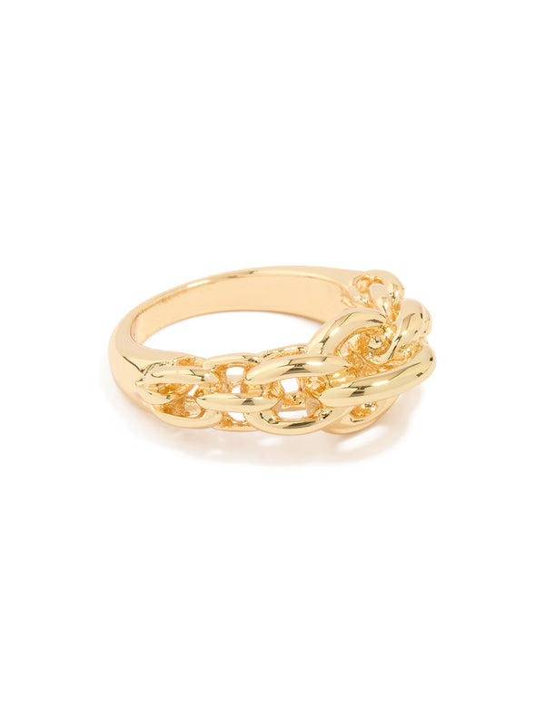 Gold Plated Link Band Ring