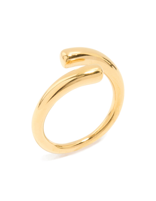 Waterproof Gold Plated Stainless Steel Swirl Wrap Ring