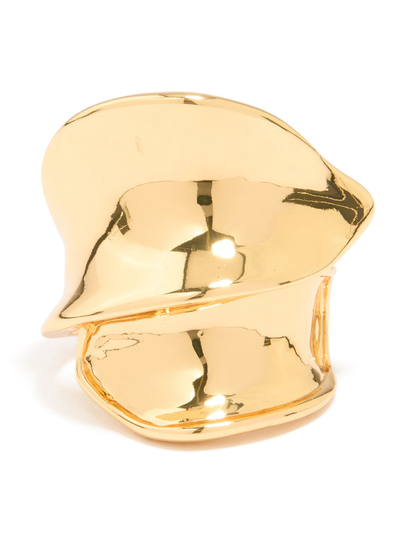 Gold Plated Statement Double Wrap Ring