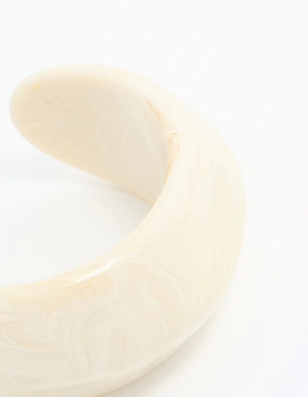 Cream Acrylic Thick Organic Wrist Cuff
