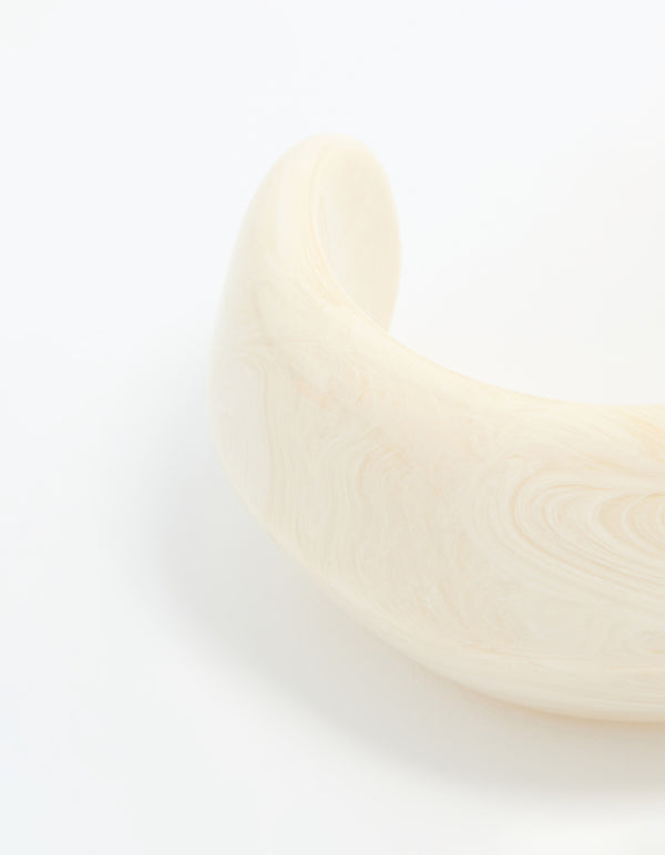 Cream Acrylic Thick Organic Wrist Cuff