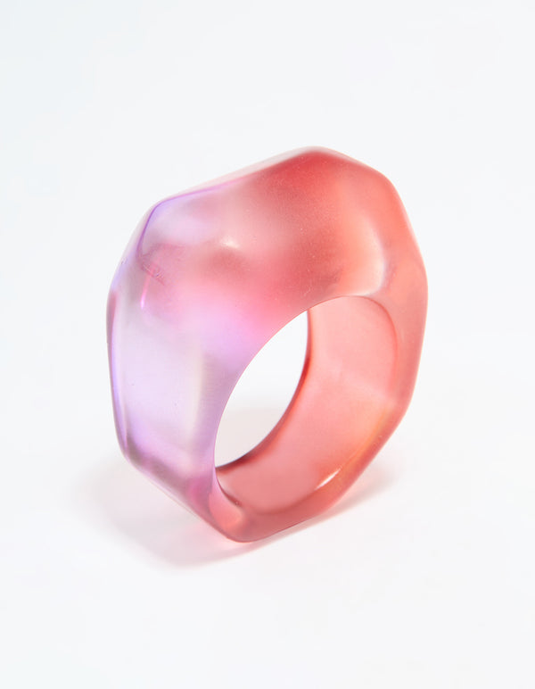 Pink & Purple Marbled Chunky Ring
