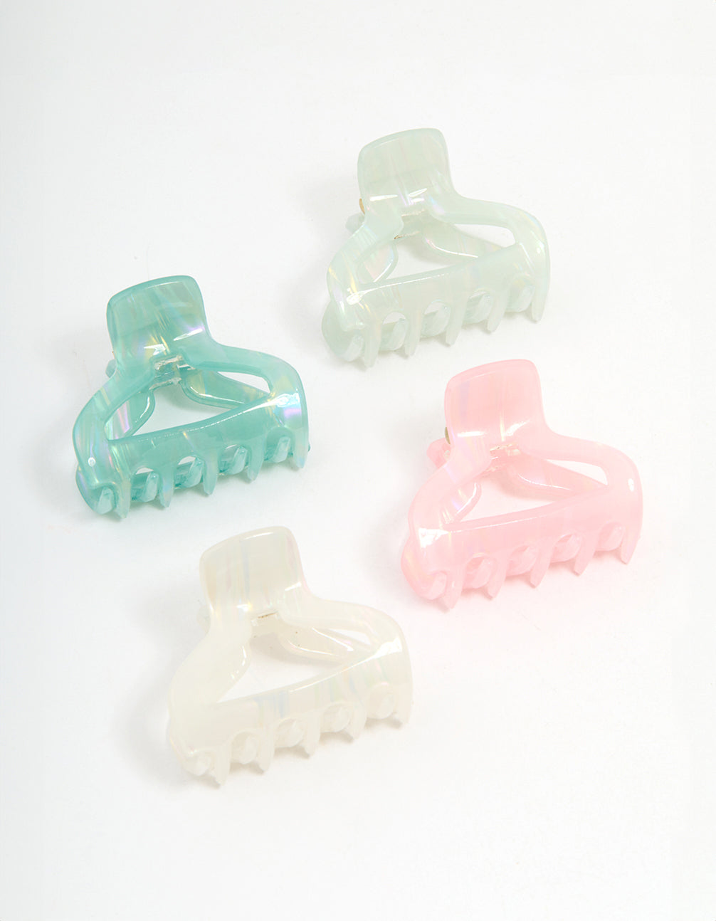 Multicoloured Small Shaped Claw Clips 4-Pack