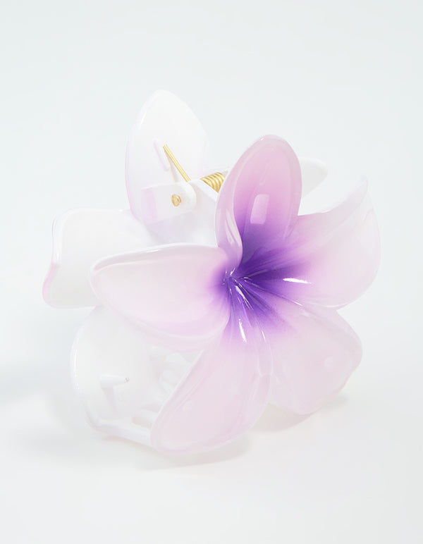 Purple Ombre Pearlised Frangipani Claw Clip