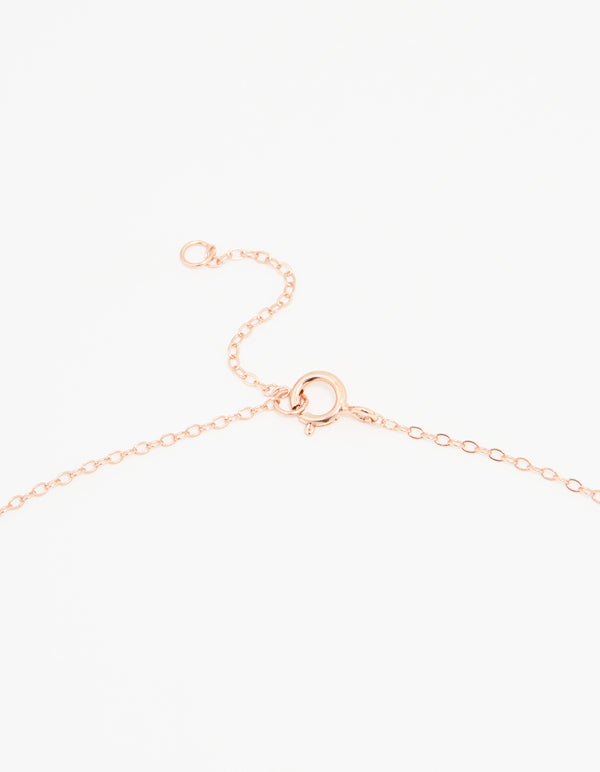Rose Gold Plated Sterling Silver Bow Necklace
