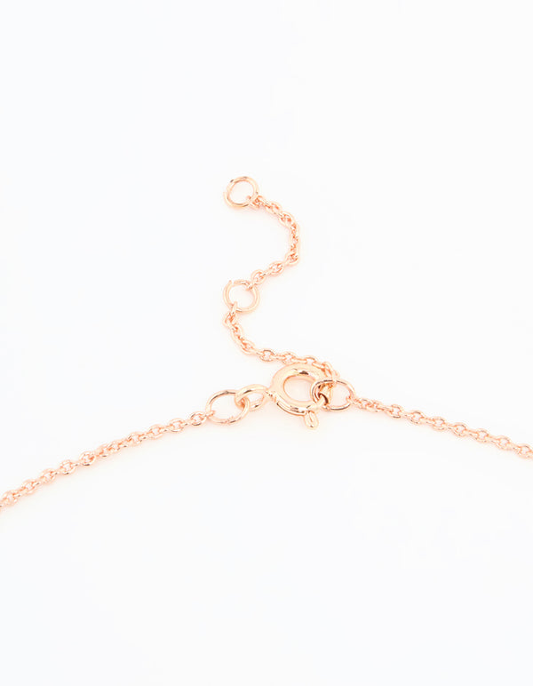 Rose Gold Plated Sterling Silver Cubic Zirconia Mini Butterfly Necklace
