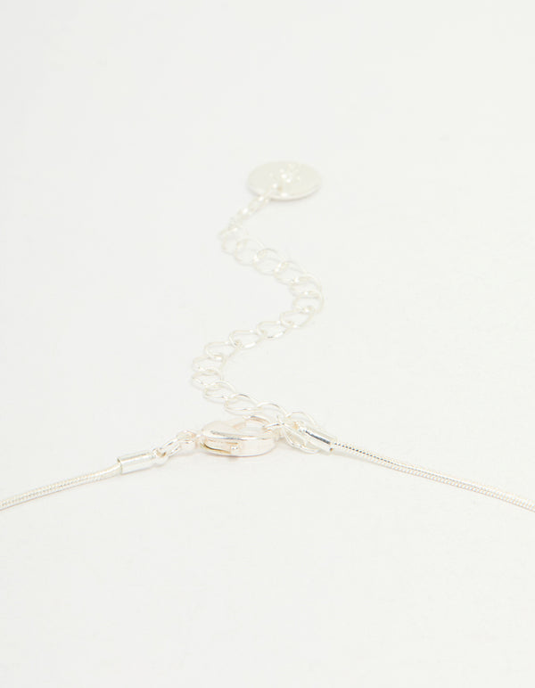 Silver Ball Zipper Lariat Necklace
