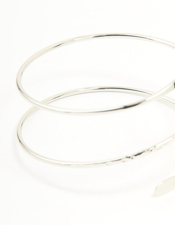 Silver Hammered Arm Cuff