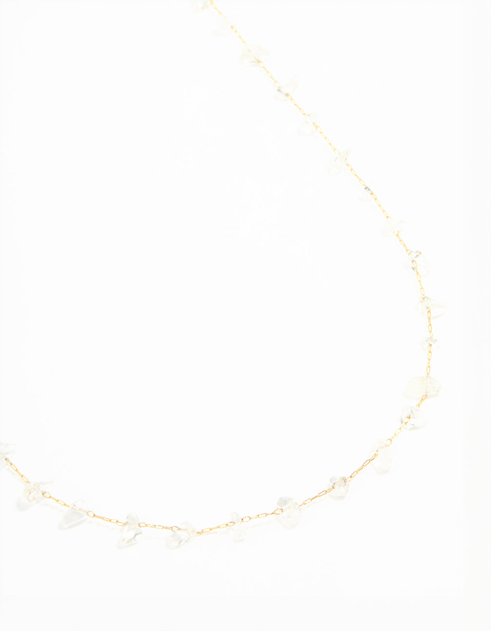 Waterproof Gold Plated Stainless Steel Clear Semiprecious Stone Waist Chain