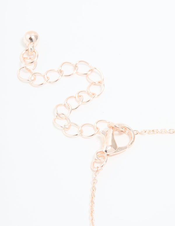 Rose Gold Plated Pink Cubic Zirconia Hearts Bracelet