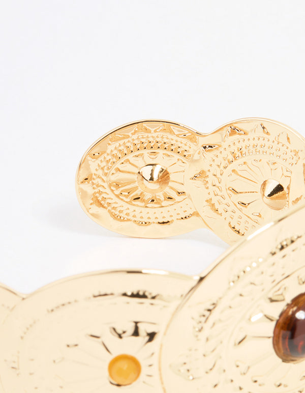 Gold Molten Circle Wrist Cuff