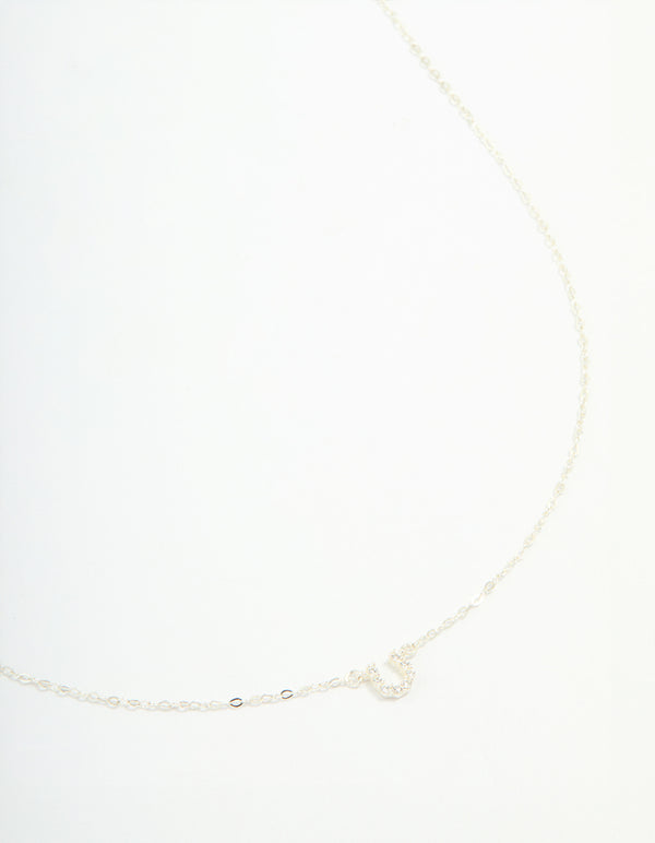 Sterling Silver Cubic Zirconia Horseshoe Necklace