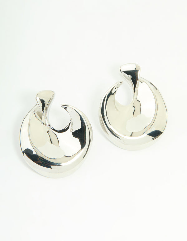 Silver Smooth Stud Earrings