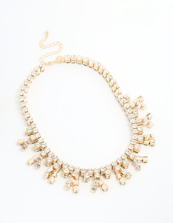 Gold Diamante Reversible Necklace