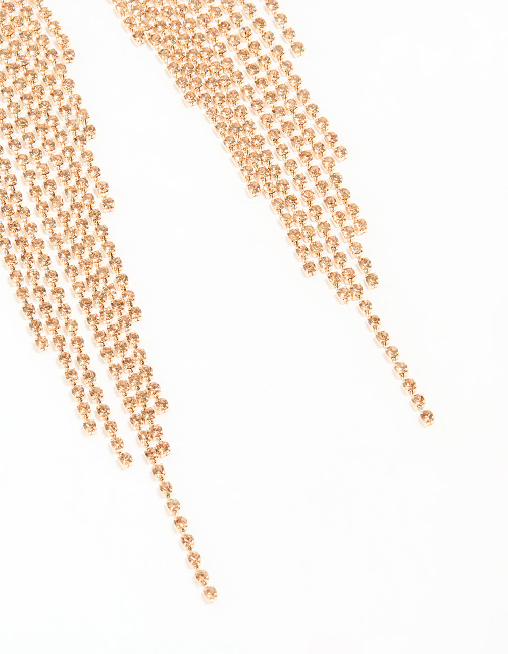 Gold Cupchain Fringe Drop Earrings