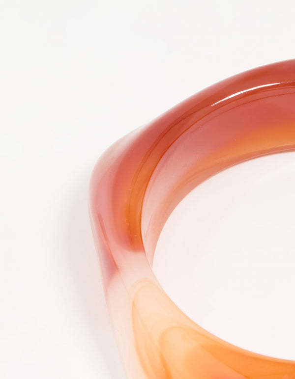 Orange Acrylic Square & Oval Bangle