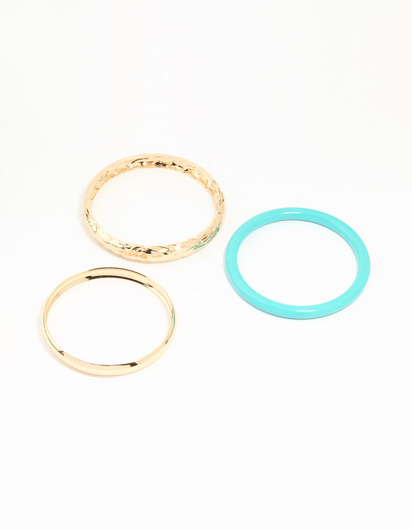 Gold & Blue Bangles 3-Pack
