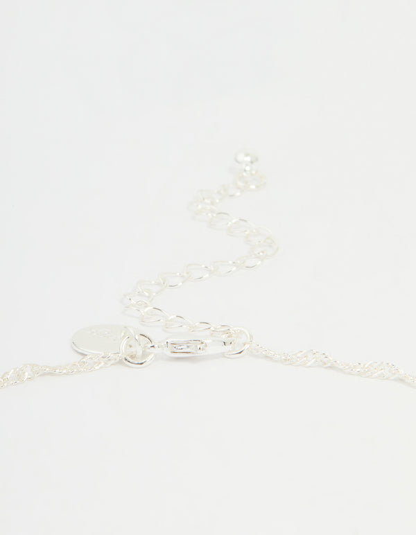 Silver Plated Letter L Heart Locket Necklace