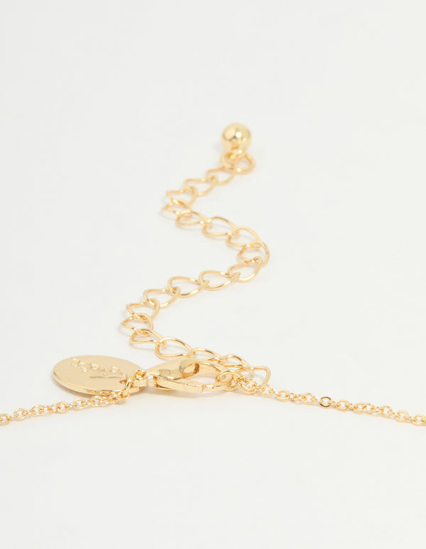 Gold Plated Cubic Zirconia Leo Circle Necklace