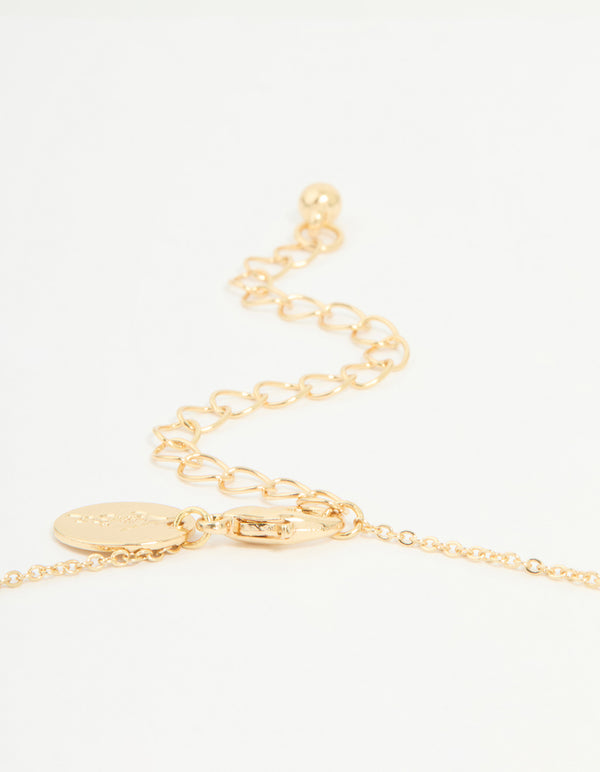 Gold Plated Cubic Zirconia Libra Circle Necklace