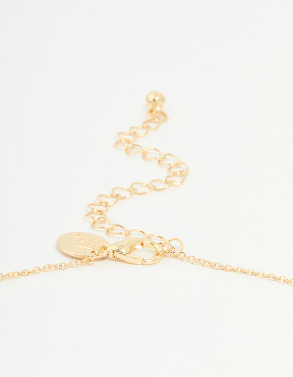 Gold Plated Cubic Zirconia Cancer Circle Necklace