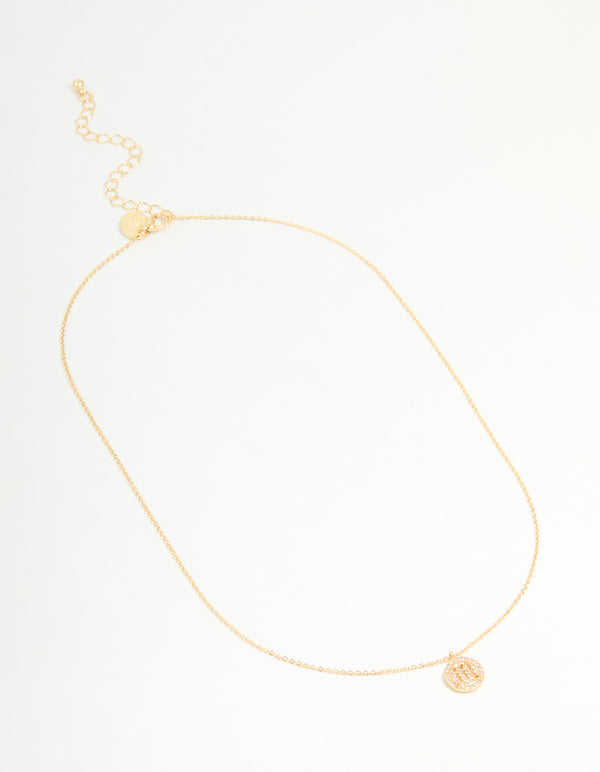 Gold Plated Cubic Zirconia Scorpio Circle Necklace