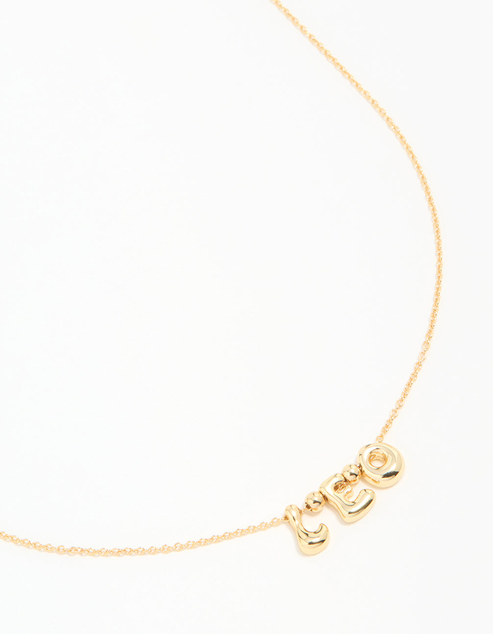Gold Plated Bubble Leo Pendant Necklace
