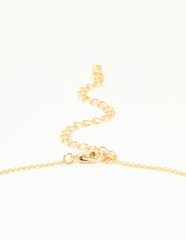 Gold Plated Bubble Libra Pendant Necklace