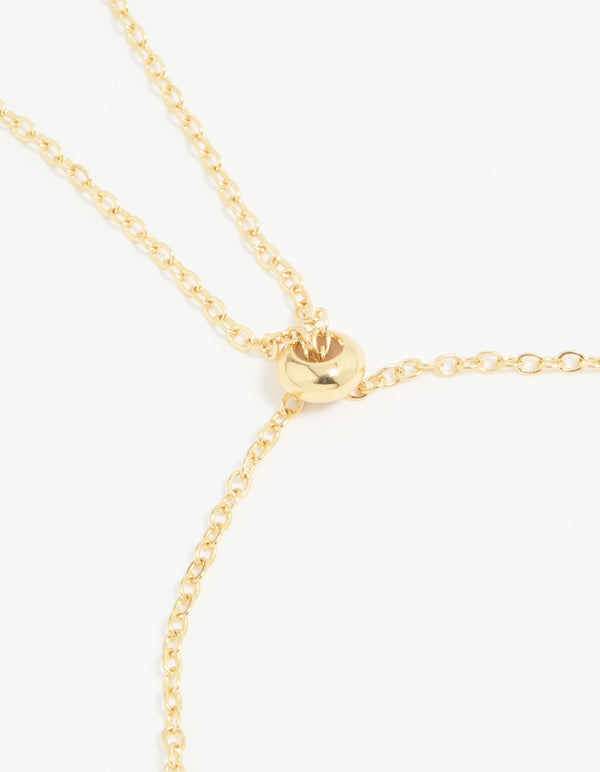 Gold Plated Cubic Zirconia Bubble K Pavé Toggle Bracelet