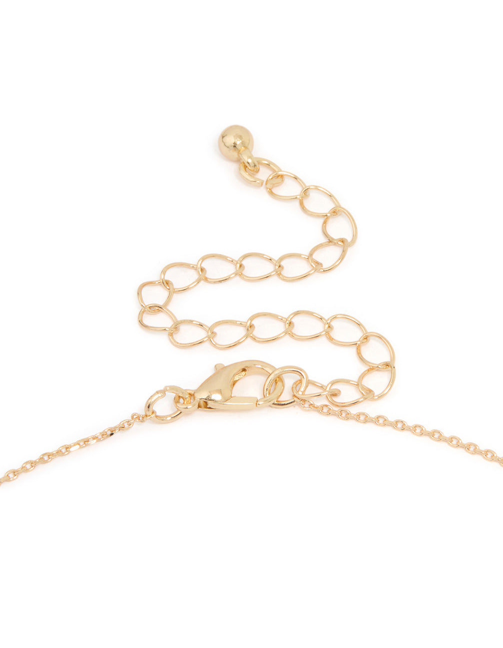 Gold Diamante Double Circle Link Necklace