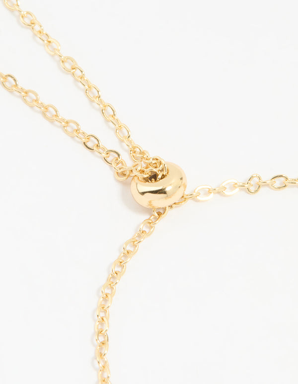 Gold Plated Cubic Zirconia Black Triple Flower Bracelet