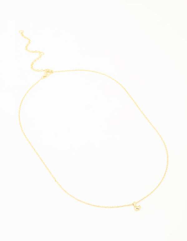Gold Plated Brass Mini Bubble Letter L Pendant Necklace